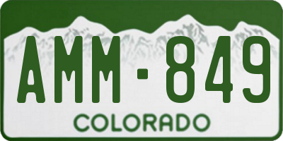 CO license plate AMM849