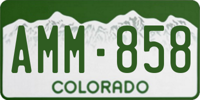 CO license plate AMM858