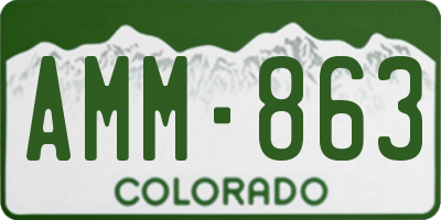 CO license plate AMM863