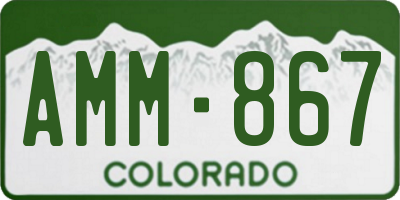 CO license plate AMM867