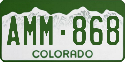 CO license plate AMM868