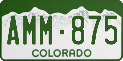 CO license plate AMM875