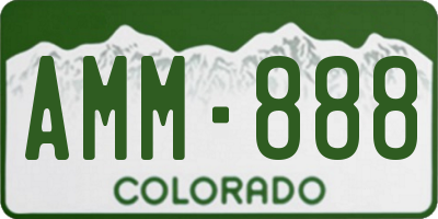 CO license plate AMM888