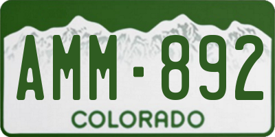 CO license plate AMM892