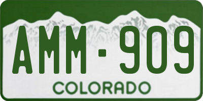 CO license plate AMM909