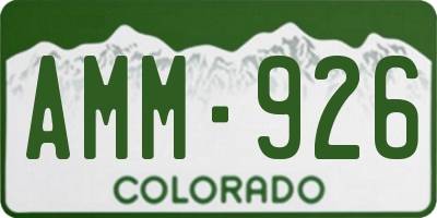 CO license plate AMM926