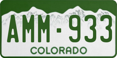 CO license plate AMM933