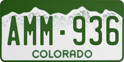 CO license plate AMM936
