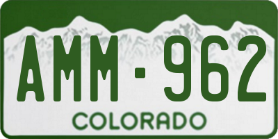 CO license plate AMM962