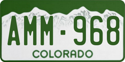 CO license plate AMM968