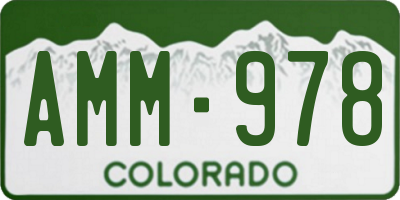 CO license plate AMM978