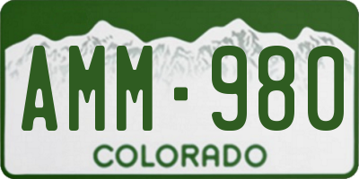 CO license plate AMM980