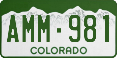 CO license plate AMM981