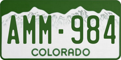 CO license plate AMM984