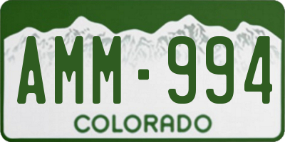 CO license plate AMM994