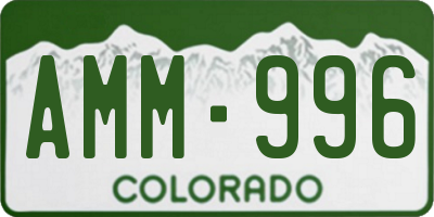 CO license plate AMM996