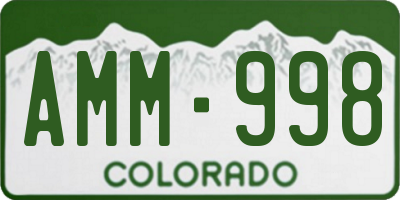CO license plate AMM998