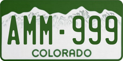 CO license plate AMM999