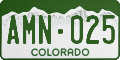 CO license plate AMN025