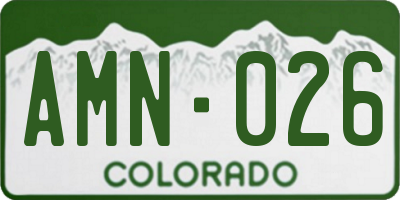 CO license plate AMN026