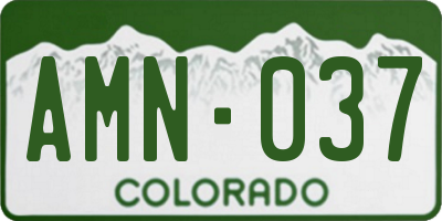 CO license plate AMN037