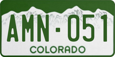 CO license plate AMN051