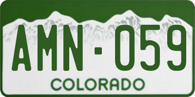 CO license plate AMN059