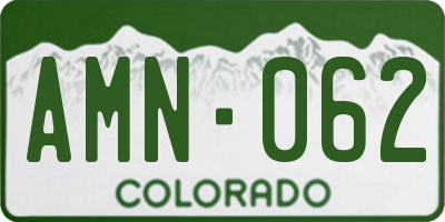CO license plate AMN062