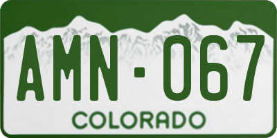 CO license plate AMN067