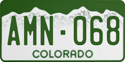 CO license plate AMN068