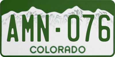 CO license plate AMN076