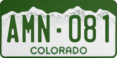 CO license plate AMN081
