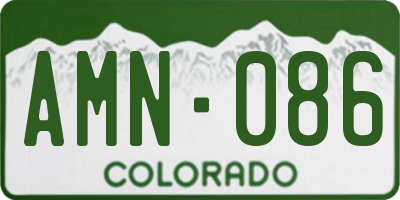 CO license plate AMN086