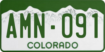 CO license plate AMN091
