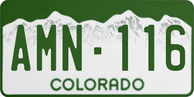 CO license plate AMN116