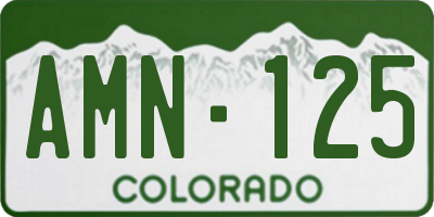 CO license plate AMN125