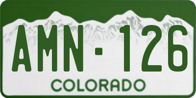 CO license plate AMN126