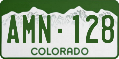 CO license plate AMN128