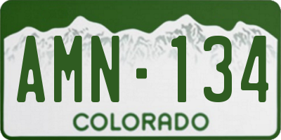 CO license plate AMN134