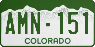 CO license plate AMN151