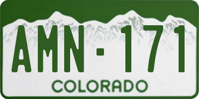 CO license plate AMN171