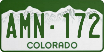 CO license plate AMN172