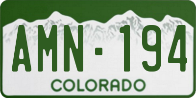 CO license plate AMN194