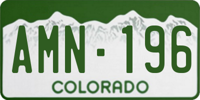 CO license plate AMN196