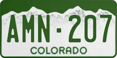 CO license plate AMN207