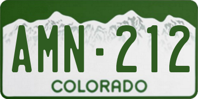 CO license plate AMN212