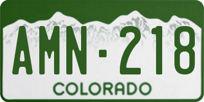 CO license plate AMN218