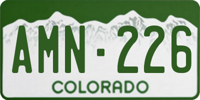 CO license plate AMN226