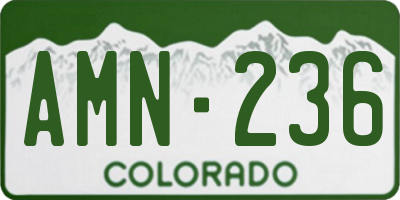 CO license plate AMN236