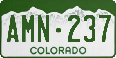 CO license plate AMN237